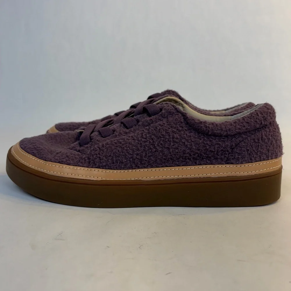 Revitalign Malibu Teddy Fleece Sneakers Orthotic Slip On Purple Sz 9 D Wide EUC